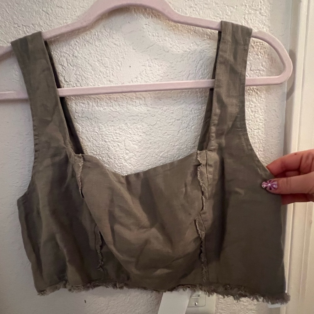 Topshop | Co-ord linen square neck bralette top NWT